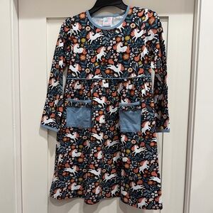 Floral Unicorn Long Sleeve Dress